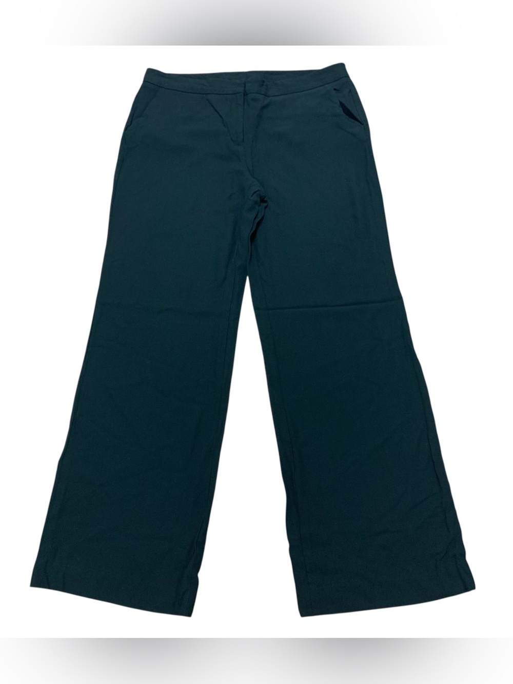 Classiques Entier Womens 12 Dress Pants Black Wide Leg Wool Blend Side Pockets